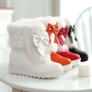 Women's Mid-Calf Fashion Boots with Low Heel and Inner Height Increase
