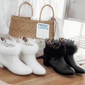 Women's Low Heel Square Heel Round Toe Short Boots - Style q.html