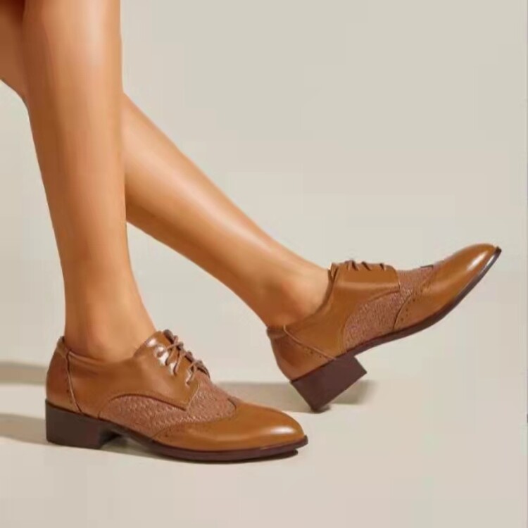 Fashion Flat Shoes PU Upper Ginger Yellow