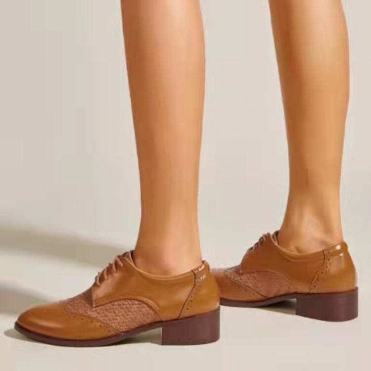 Fashion Flat Shoes PU Upper Ginger Yellow - Image 2