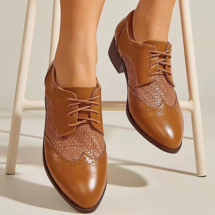 Fashion Flat Shoes PU Upper Ginger Yellow - Image 3