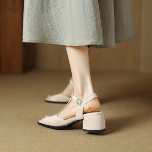 Women's Open Toe Block Heel Sandals - Square Toe Mid Heel Summer 2024 - Style s.html