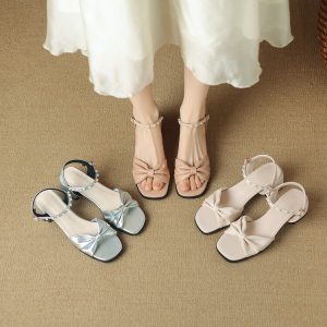 Women's Open Toe Block Heel Sandals - Square Toe Mid Heel Summer 2024 - Style g.html