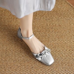 Closed Toe Mid Heel Block Sandals for Women 2025 Summer
